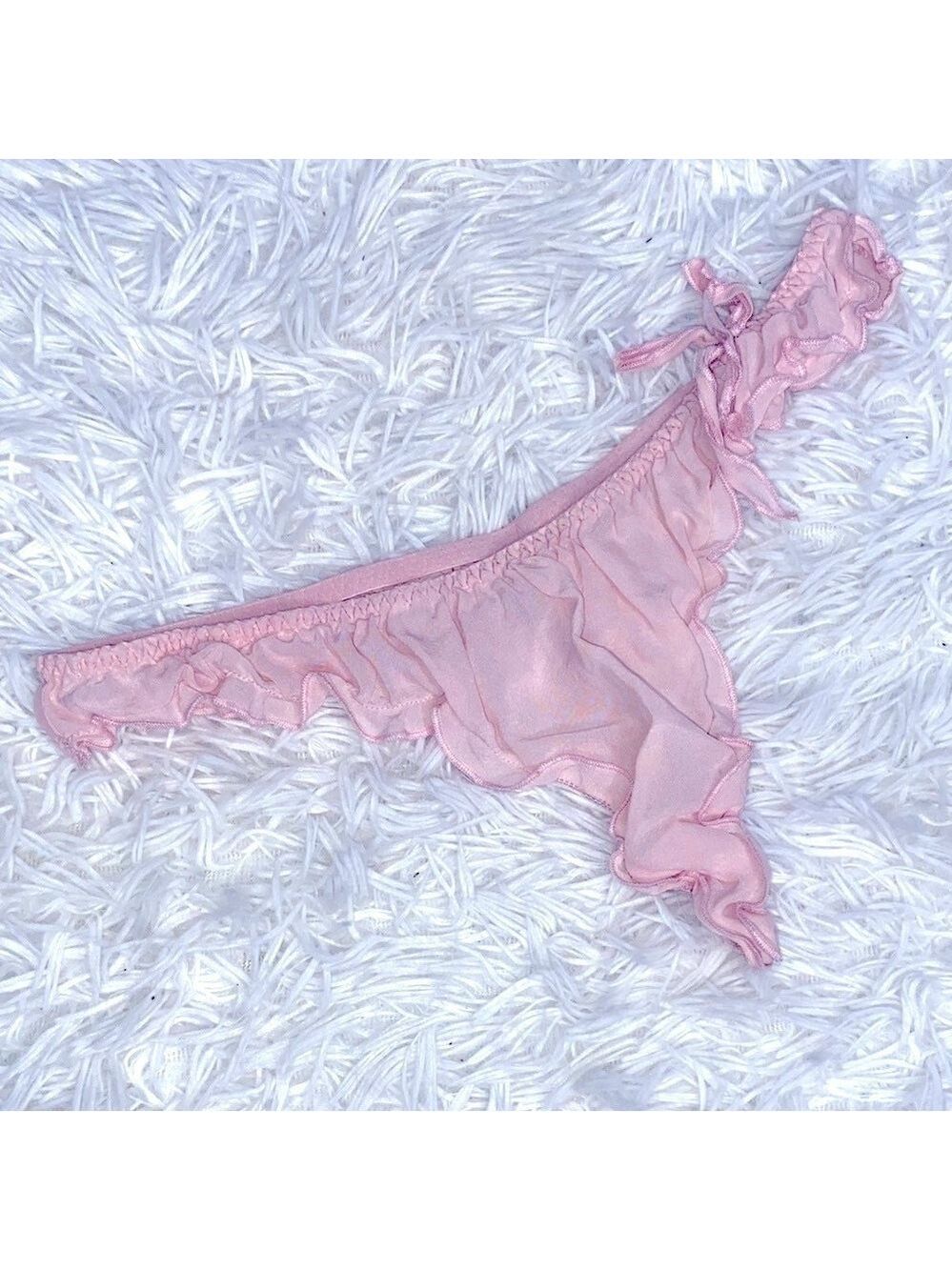 Victoria's Secret 100% Silk Pink Ruffle Panties